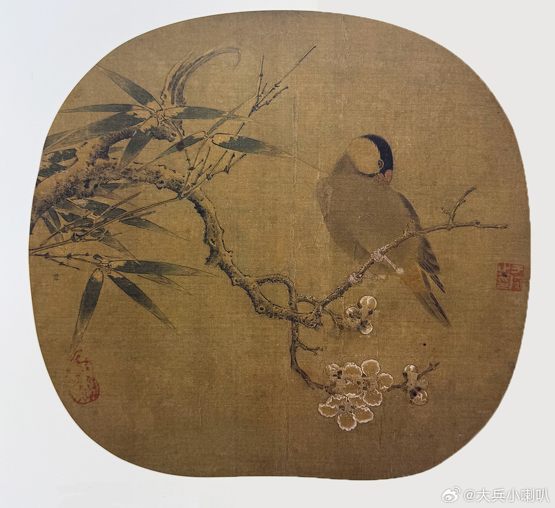 国史古风 【中华名画欣赏 《梅竹寒禽图》（林椿）】       《梅竹寒禽图》是