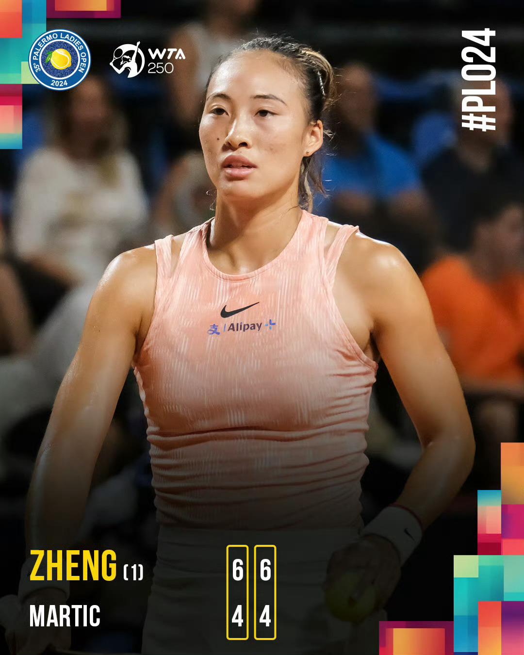 郑钦文再进巴勒莫八强WTA250巴勒莫站第二轮，卫冕冠军郑钦文以6-4/6-4击