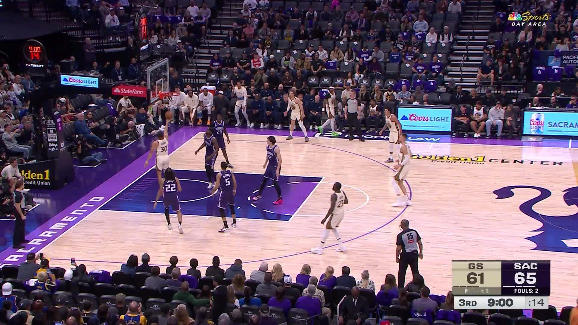 库里上篮得分！！勇士63:65国王。勇士vs国王