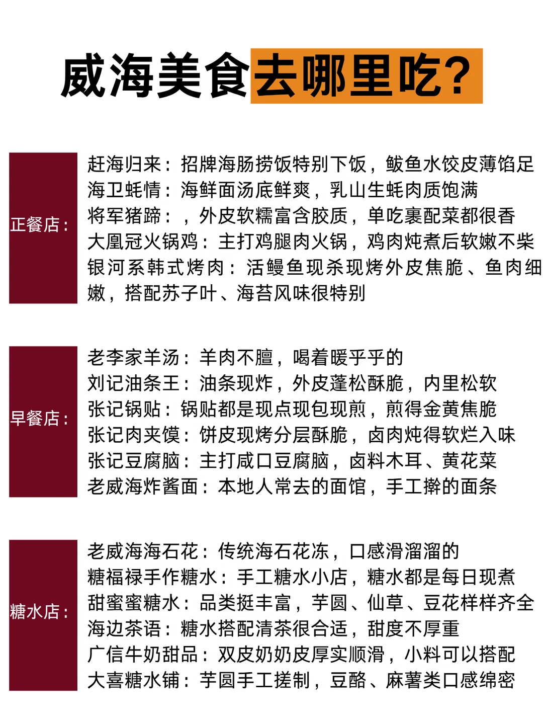 🔥威海美食店铺合集⭐️纯吃攻略来袭
