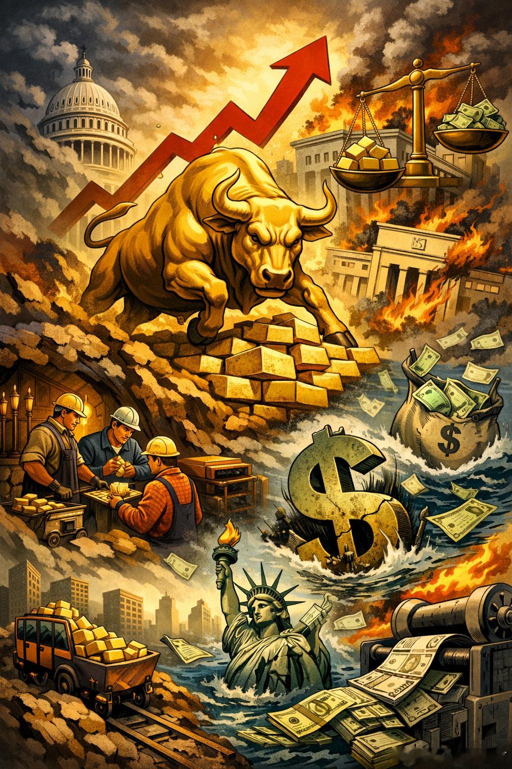 黄金矿业股还在低估区间，金价或奔向一万二千美元：一份“美元困局”视角下的牛市路线