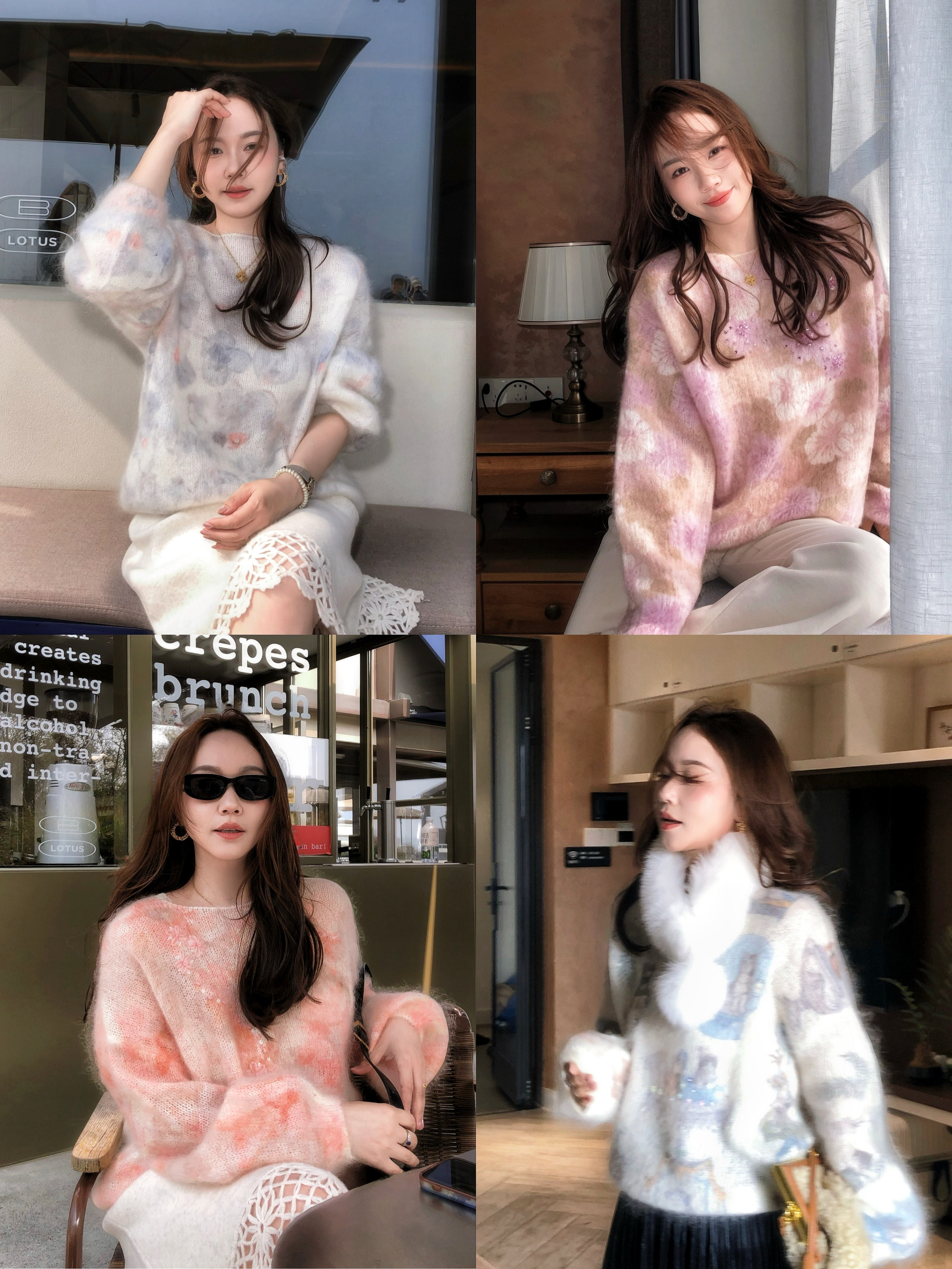 zpz里一👭同款～这期一股脑上了七个晕染钉珠毛衣～成分意外好，性价比意外高～t
