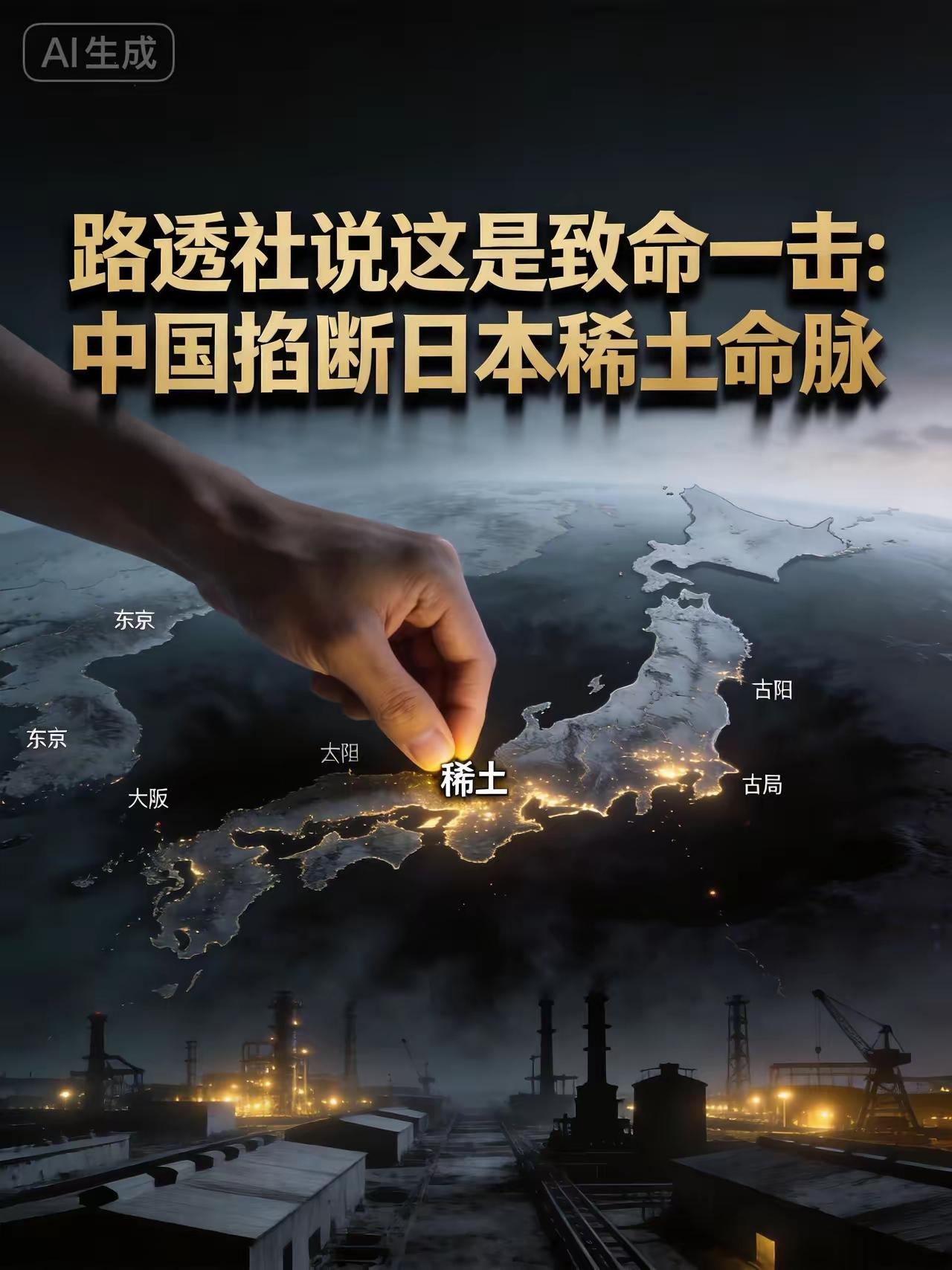 路透社用“致命一击”描述日本的困境。灾难并非来自地震，而是中国的稀土断供。镝和铽