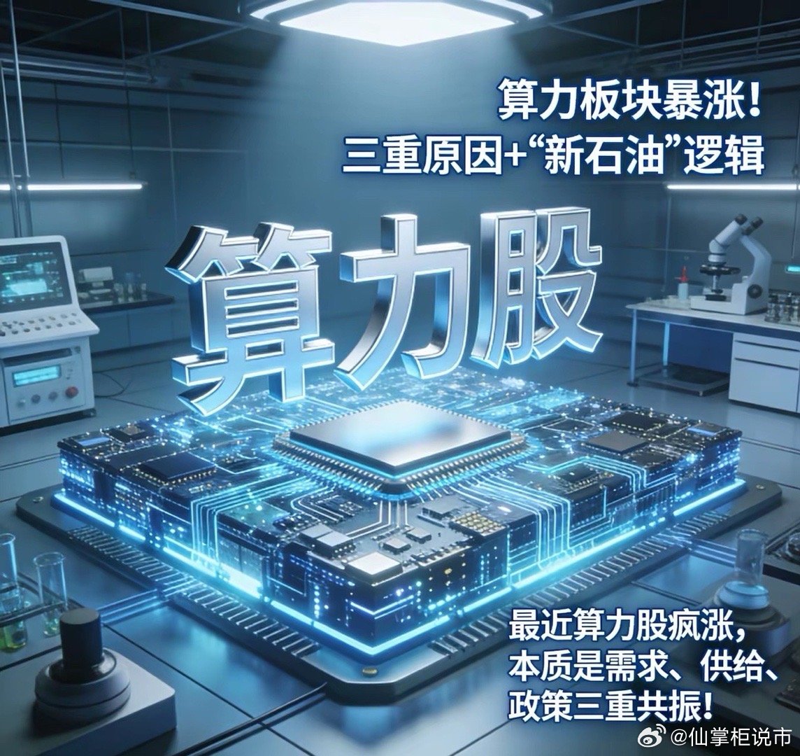 算力板块暴涨！三重原因+“新石油”逻辑最近算力股疯涨，本质是需求、供给、政策三重