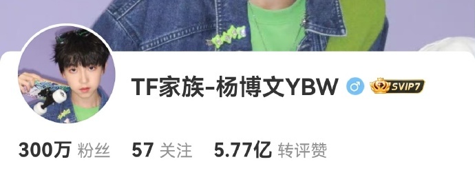 杨博文粉丝数破300万杨博文粉丝300万了杨博文粉丝300万了！！！ 啊啊啊终于