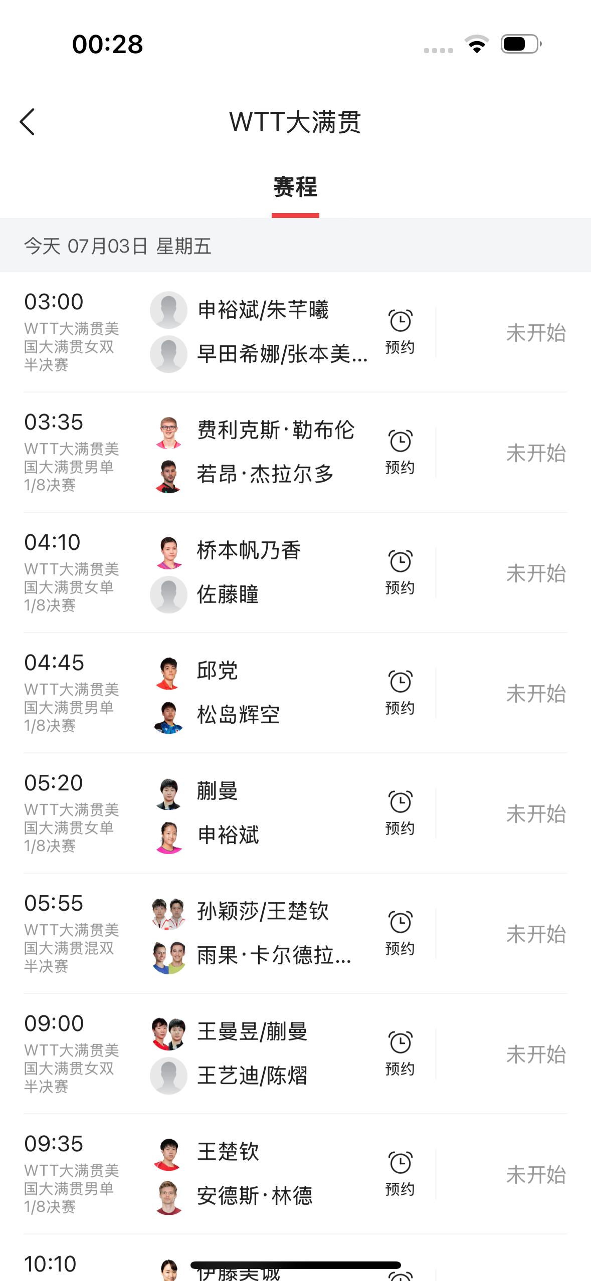 喜欢乒乓球的球迷们今天千万不要错过了！

        在美国举行的WTT大满