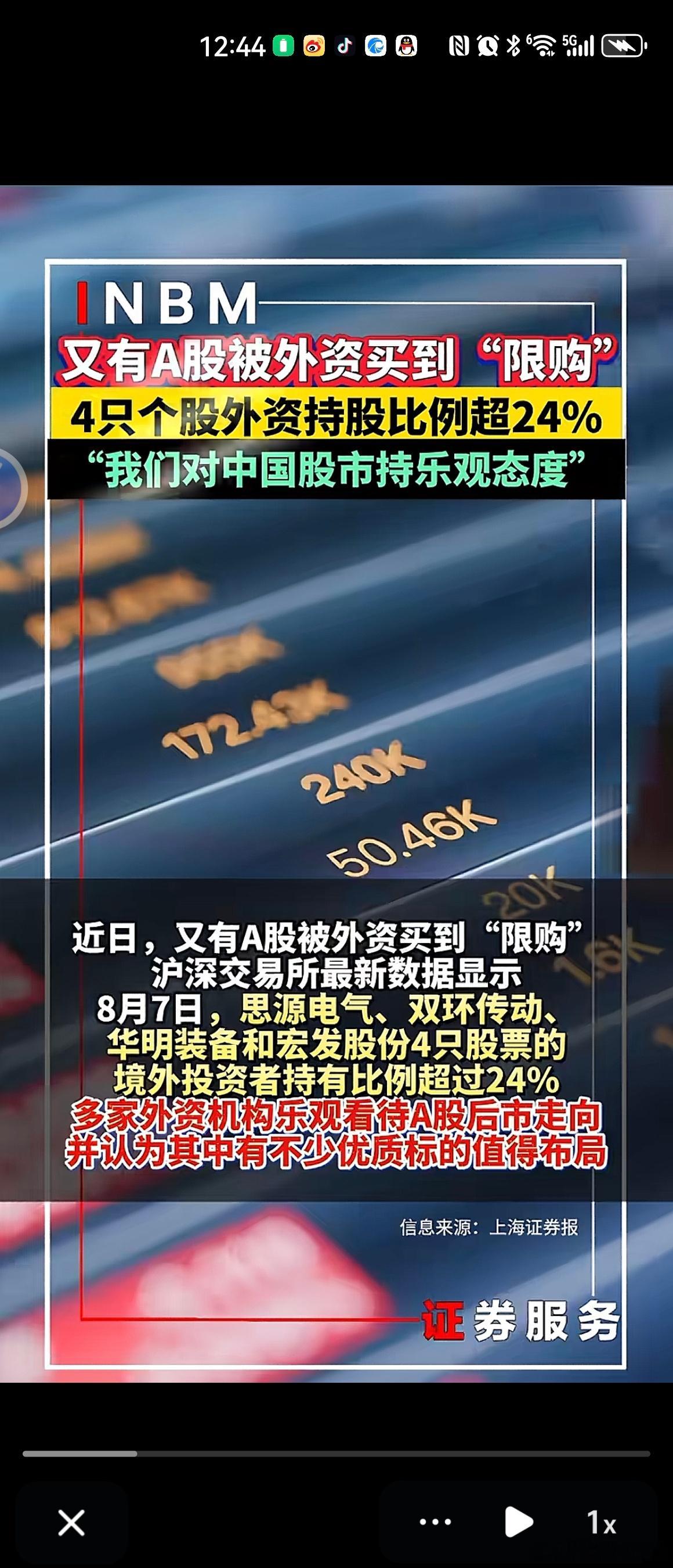 被外资买到上限的四支 ​​​