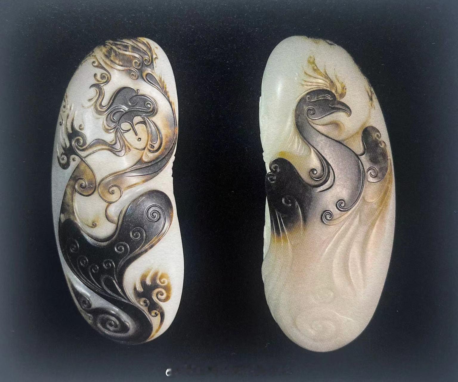 #上海非遗##海派玉雕#凤凰于飞作者：赵丕成年代：2012年规格：3.2x2.2