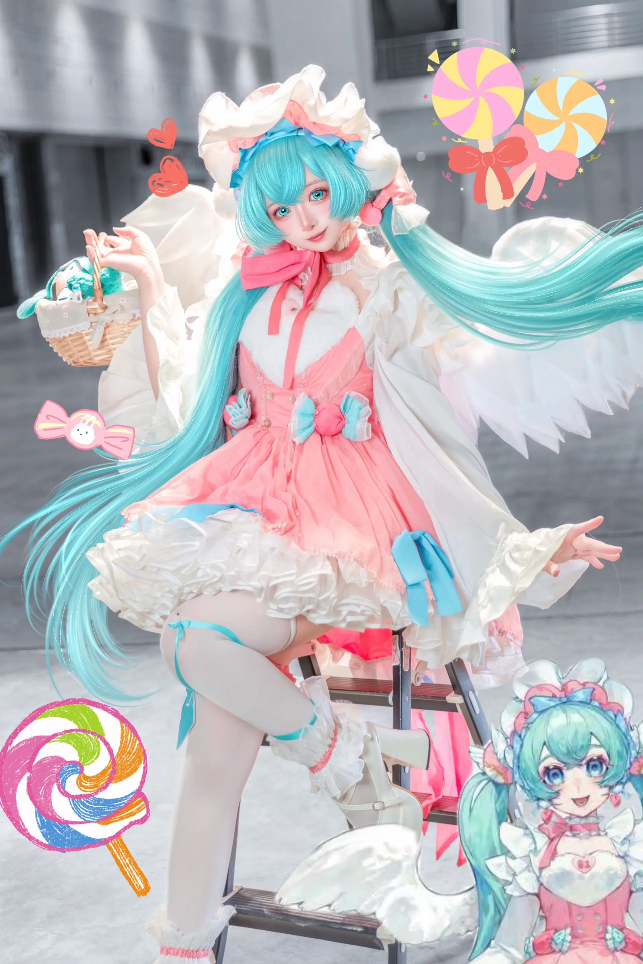 哇！这个小Miku 也太甜了吧！🍬。📷：  赛博头发：阿咩儿子