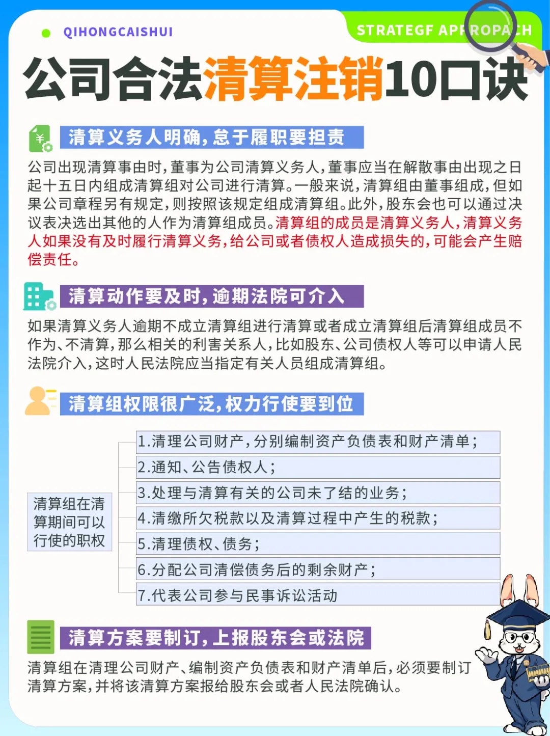 公司合法清算注销流程口诀✅