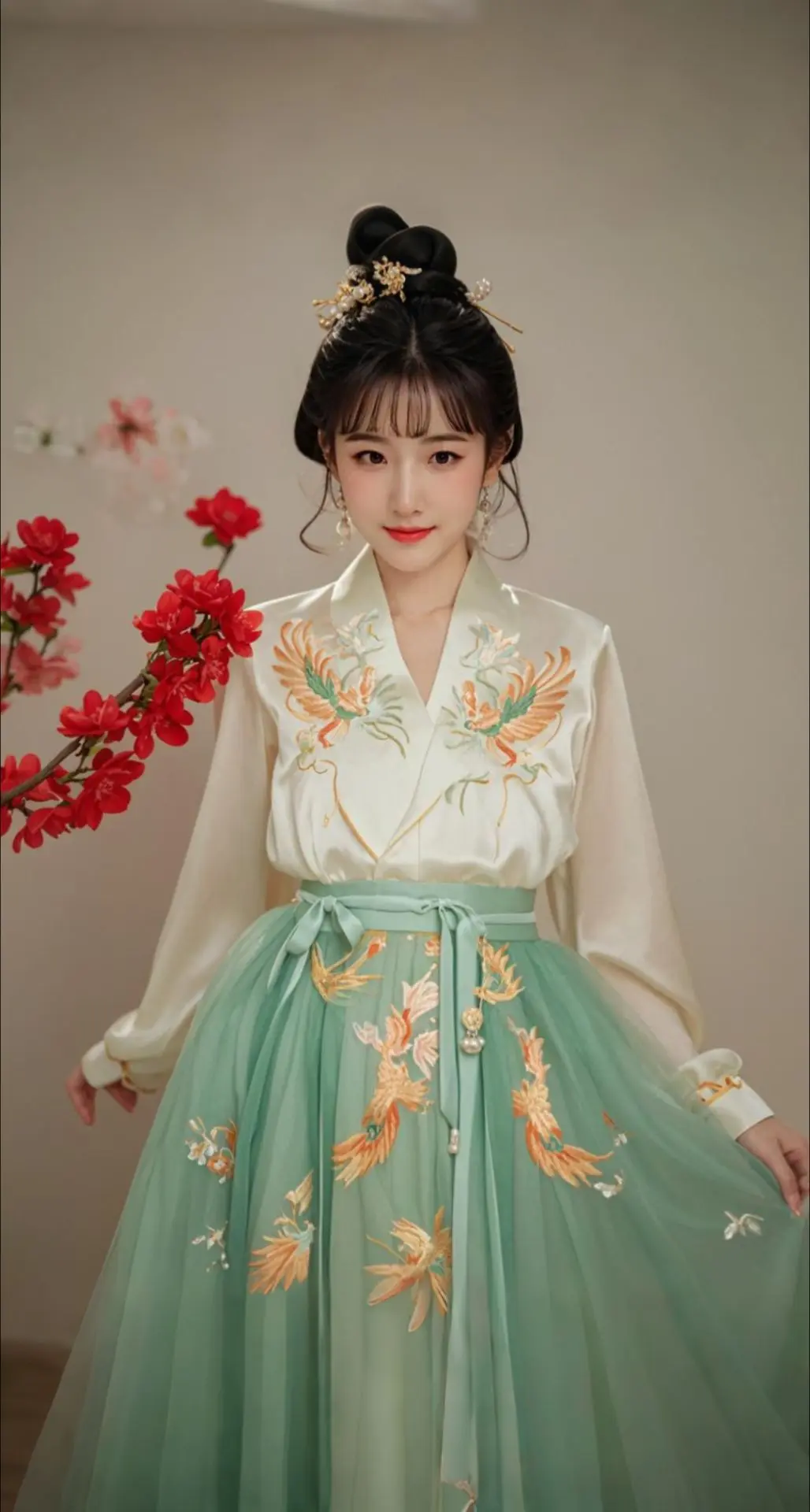 AI扩图 AI国风佳人韵