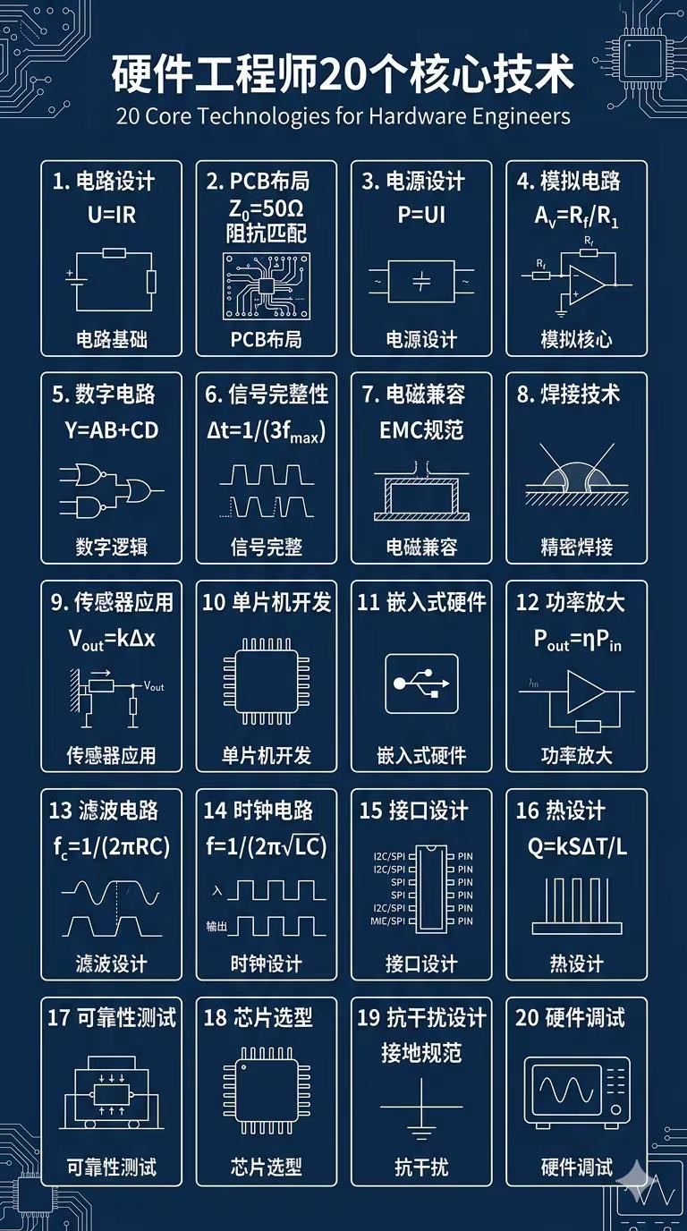 硬件工程师20个核心技术。基础科技