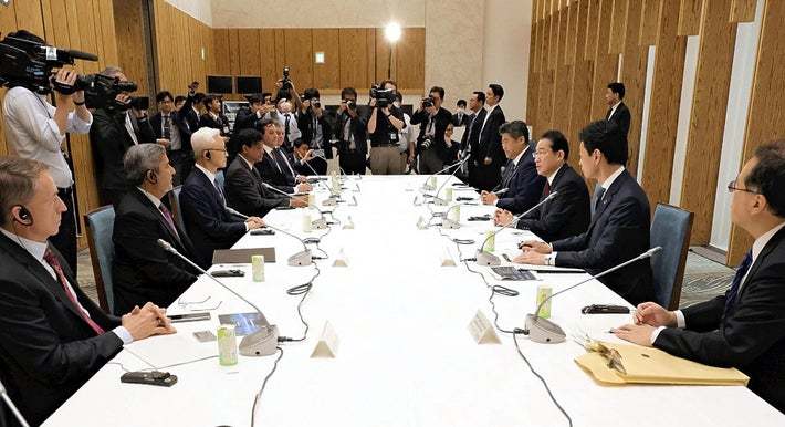 日本首相岸田文雄，会见全球7大半导体企业负责人。包括台积电董事长、英特尔CEO、