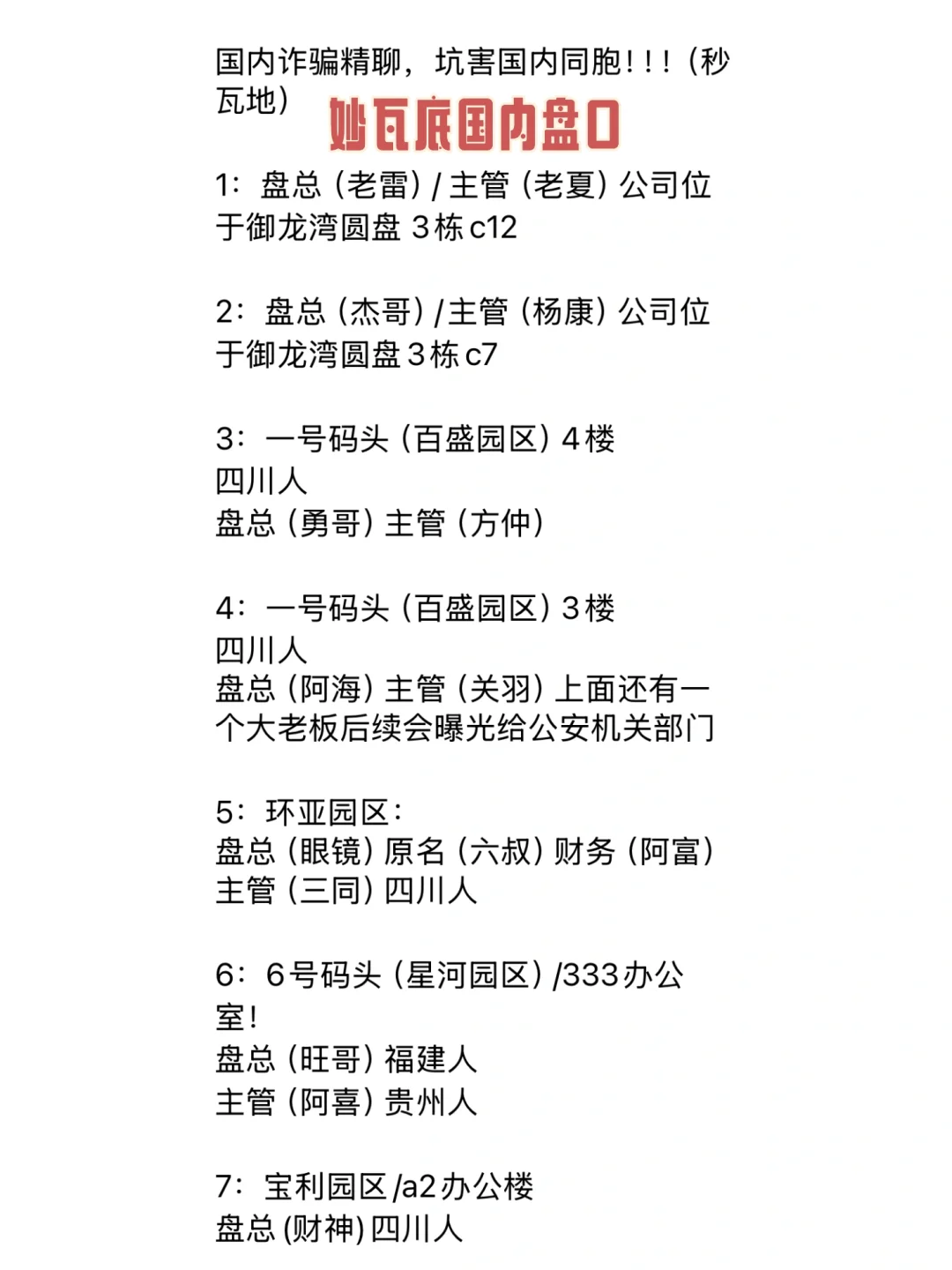 妙瓦底国内盘盘口老板和主管
