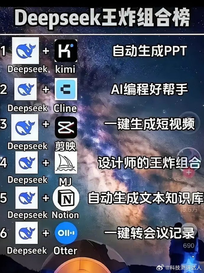 deepseek一两分钟干了我一两天的活 来看看Deepseek的几个王炸组合：