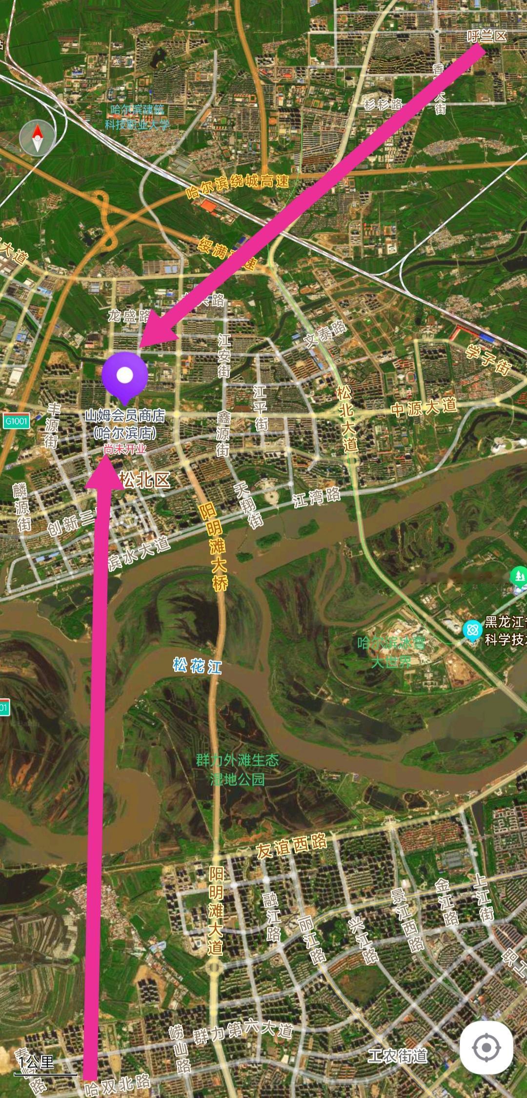 哈尔滨山姆会员店的位置偏僻吗？从图上看地理位置得天独厚，一点都不偏僻，旁边有大量