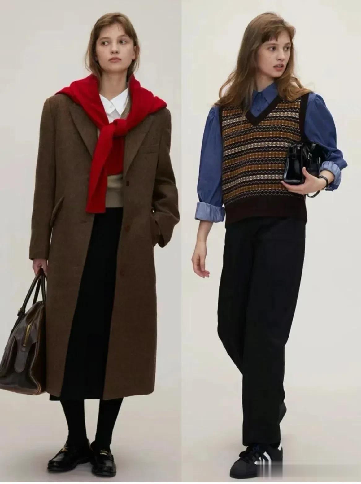 法式复古叠穿舒适穿搭，深色系但也会有一些亮色系的点缀。
#Fashion潮搭# 