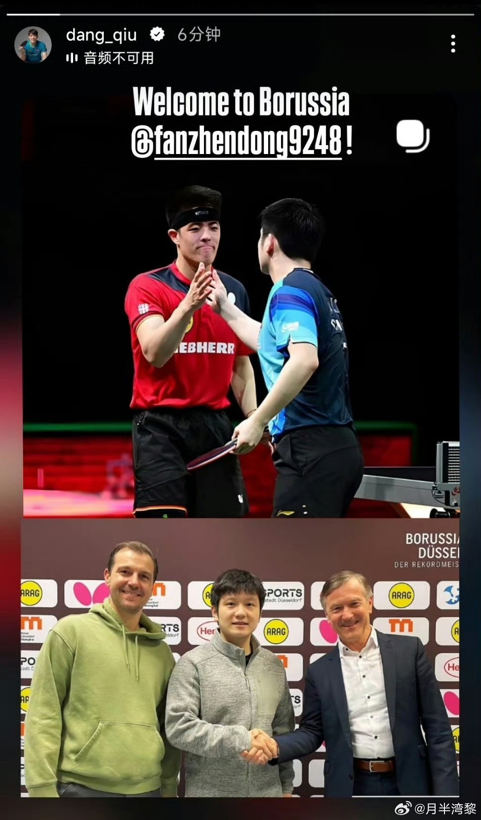 邱党欢迎樊振东的加盟！ 