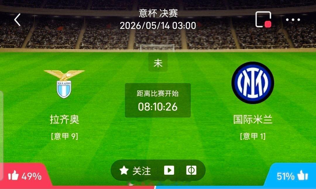 【足球】周三007意大利杯方向：拉齐奥vs国际米兰意大利杯 拉齐奥 VS 国际米