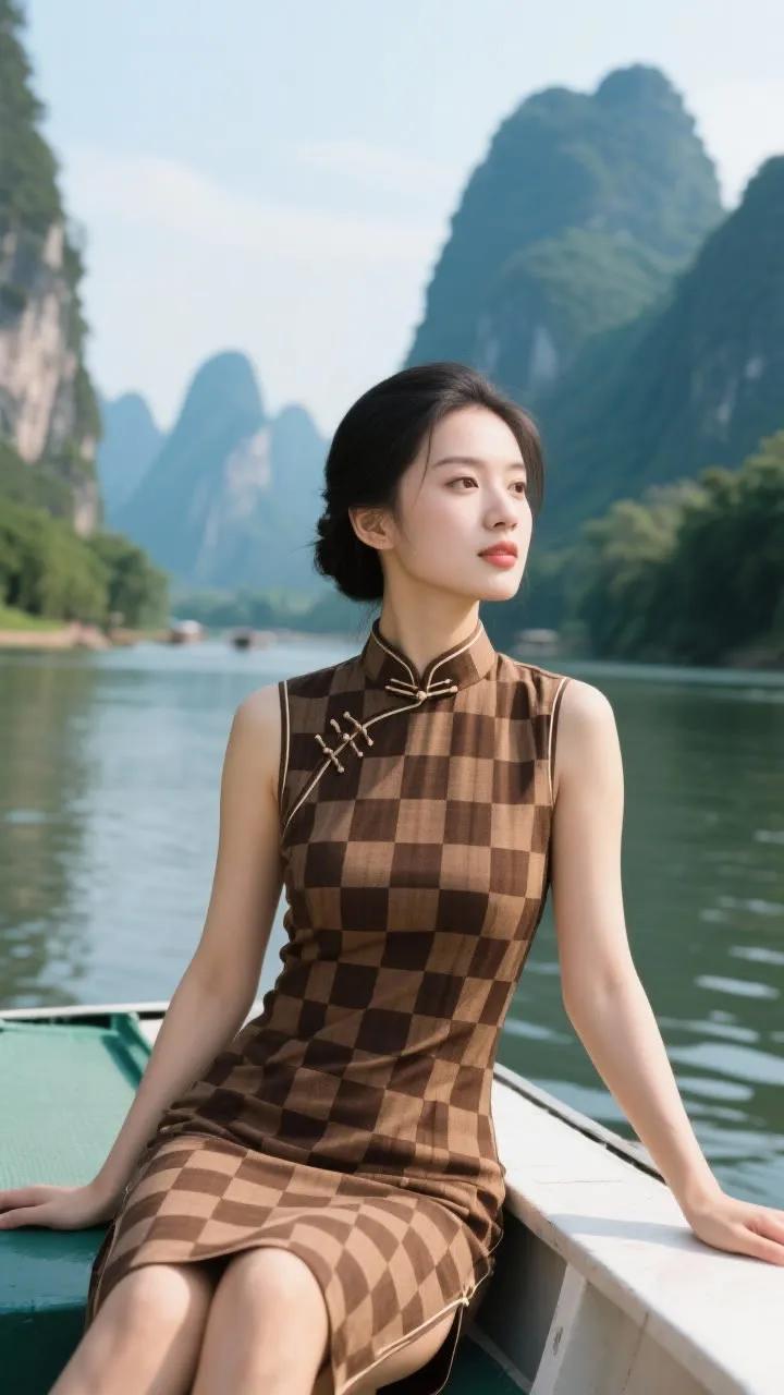 乘舟游桂林，旗袍映山水，美不胜收！