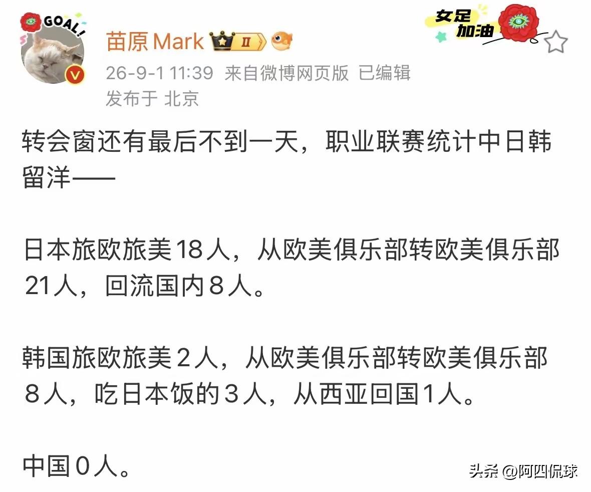 没有对比，就没有伤害！欧洲夏季转会窗口已经开启，中国没有一个一名球员正式留洋欧洲