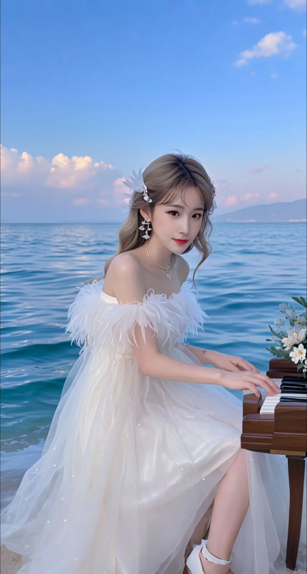 AI扩图 AI海畔琴梦