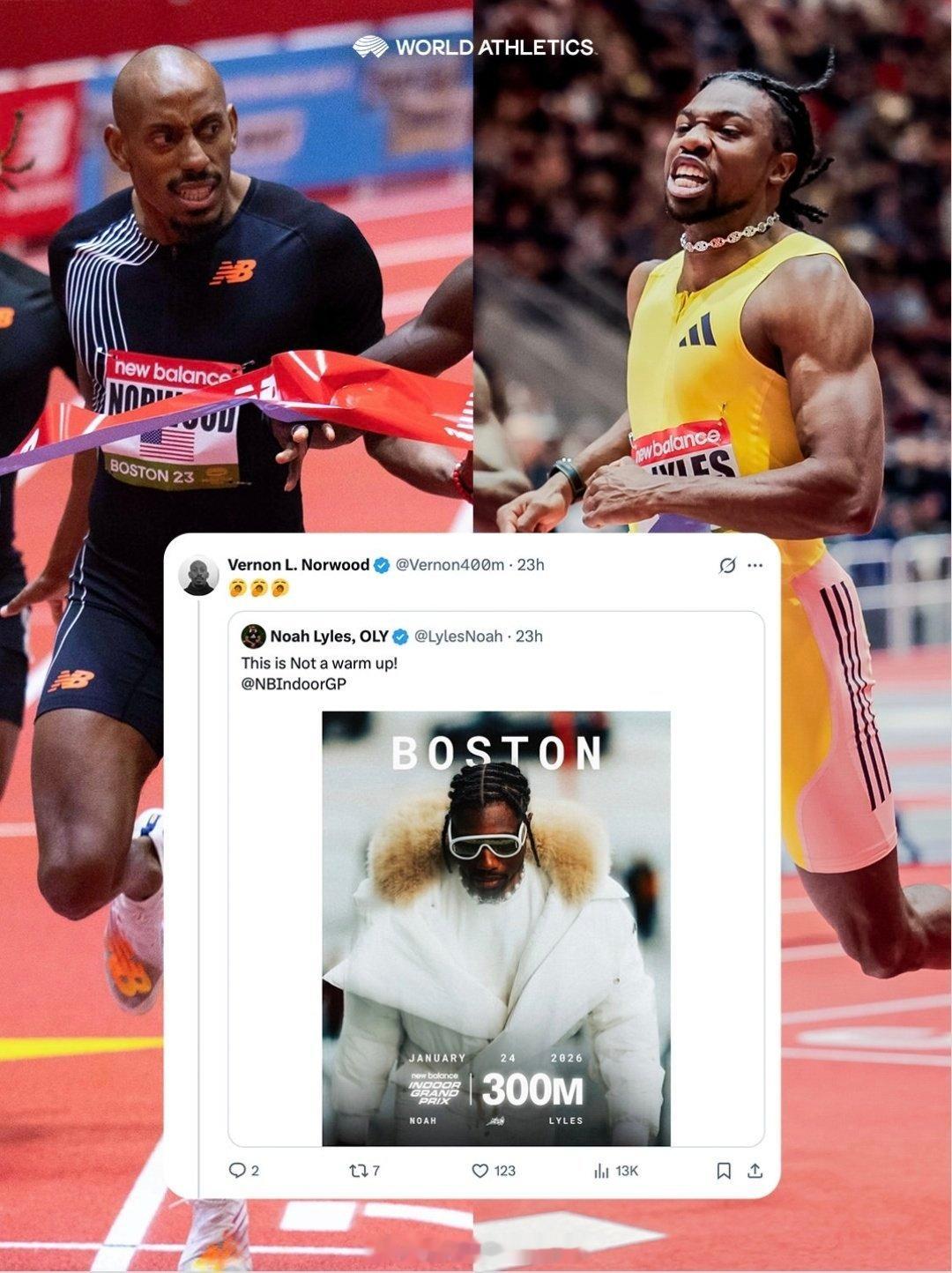 刚做好了🇺🇸莱尔斯和🇹🇹理查兹的对决海报，诺伍德和莱尔斯就互喷起来了“你