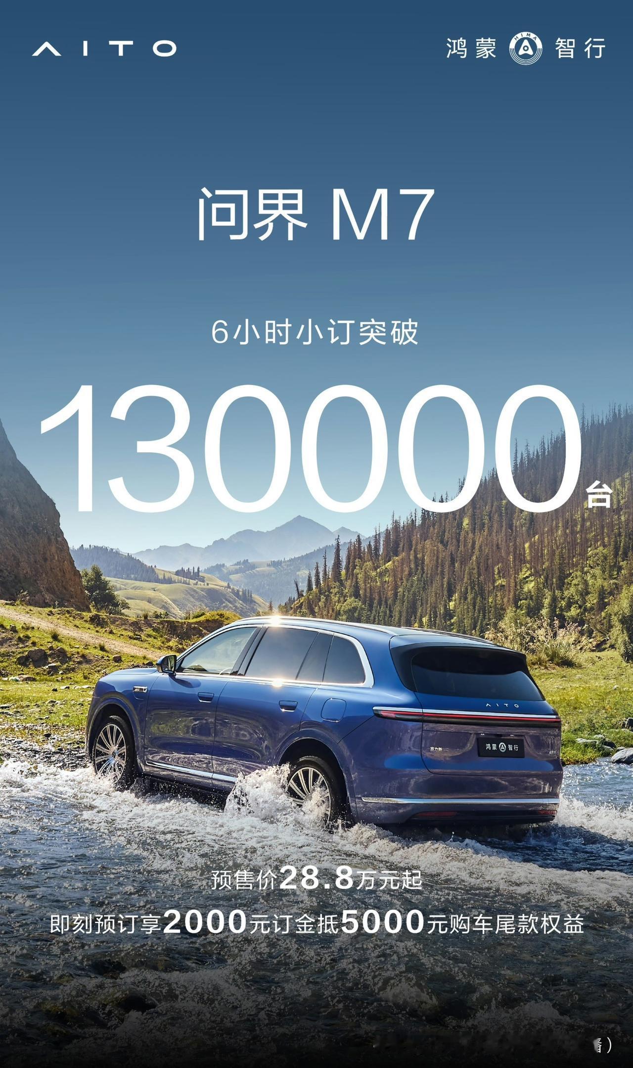 问界M7遭遇和奇瑞一样的恶搞！一会出现小定10万辆，一会13万辆。但是我去官微看