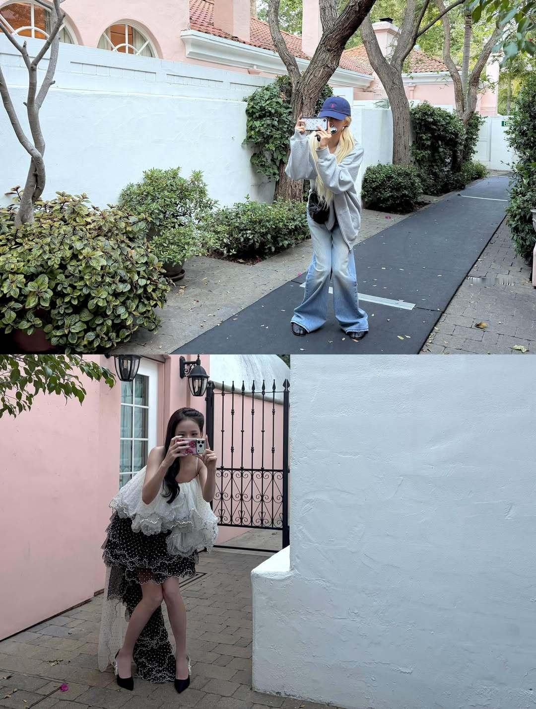 金智秀朴彩英抽象互拍智秀在Jisoo App中提到她和Rosé照片背后的故事🐰