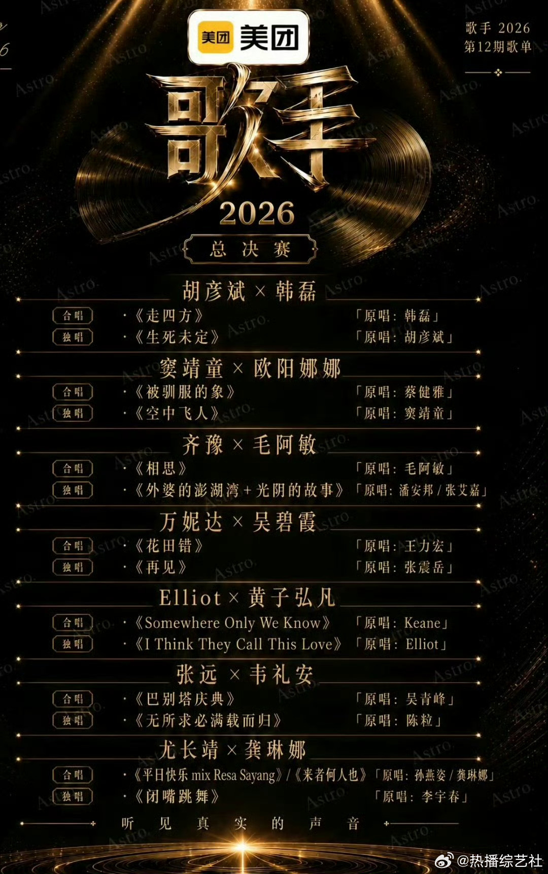 歌王之战火热角逐，胡彦斌韩磊强强碰撞，精彩表演助力拿下第一轮第一名，期待后续发挥