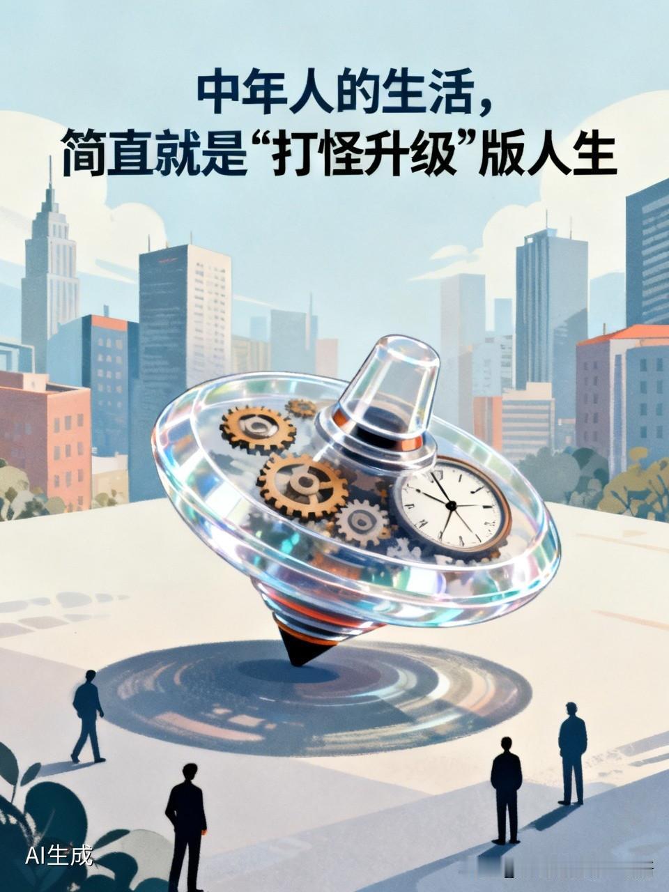 中年人的生活，简直就是“打怪升级”版人生。白天忙工作，晚上拼家庭——像陀螺一样旋