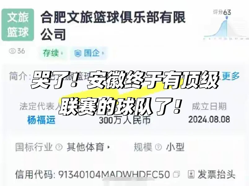 哭了！安徽终于有顶级联赛的球队了😭😭😭
