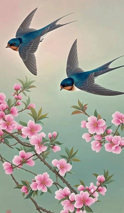 上联：燕子腾空翻飞舞，
下联：柳浪摇风追远梦
下联：莺歌拂晓报春辉。