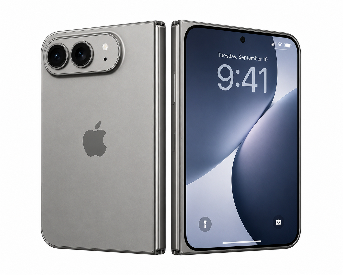 iPhone Ultra钛金属原色假想渲染图，实际真机的比例应该与这张图差不多，