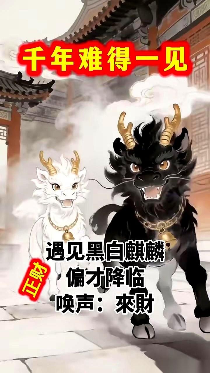 卧槽，千年一遇的黑白麒麟，就这么让我刷到了？
老一辈的人讲，这玩意儿一出现，就不