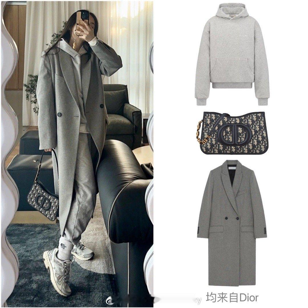 王子文最新对镜自拍私服解析，格雷系穿搭玩得明明白白！ ​​​