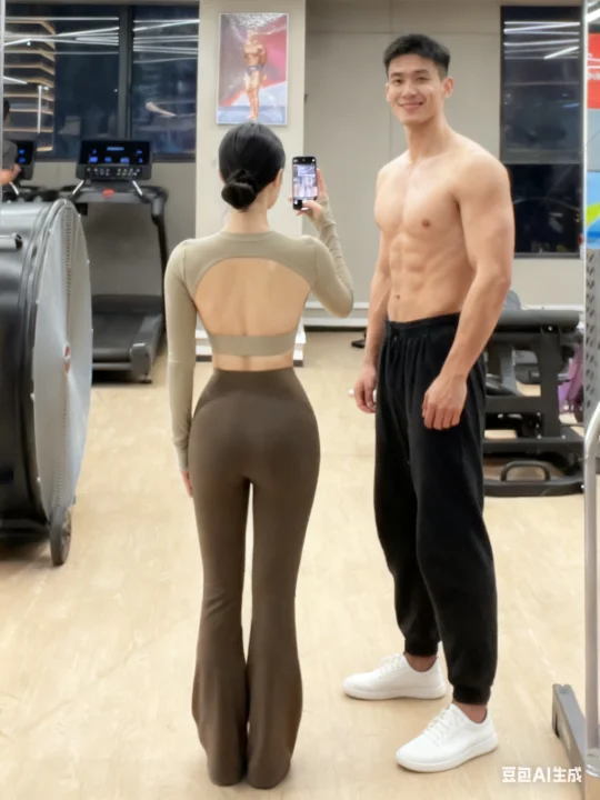 终于跟健身房crush合上照了