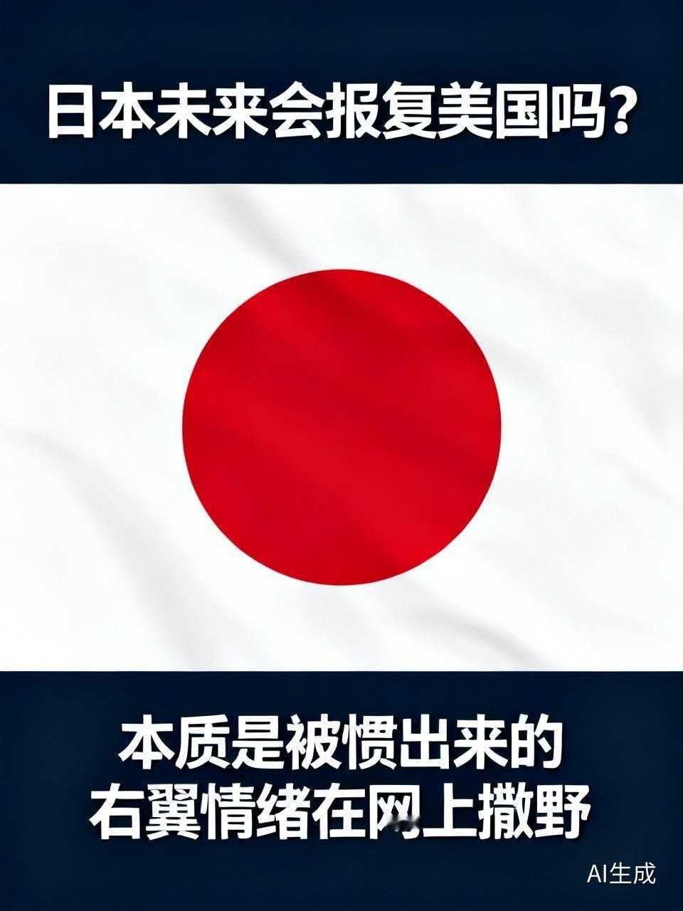 说日本未来会报复美国，真的想多了，本质就是被惯出来的右翼情绪在网上撒野罢了。
前