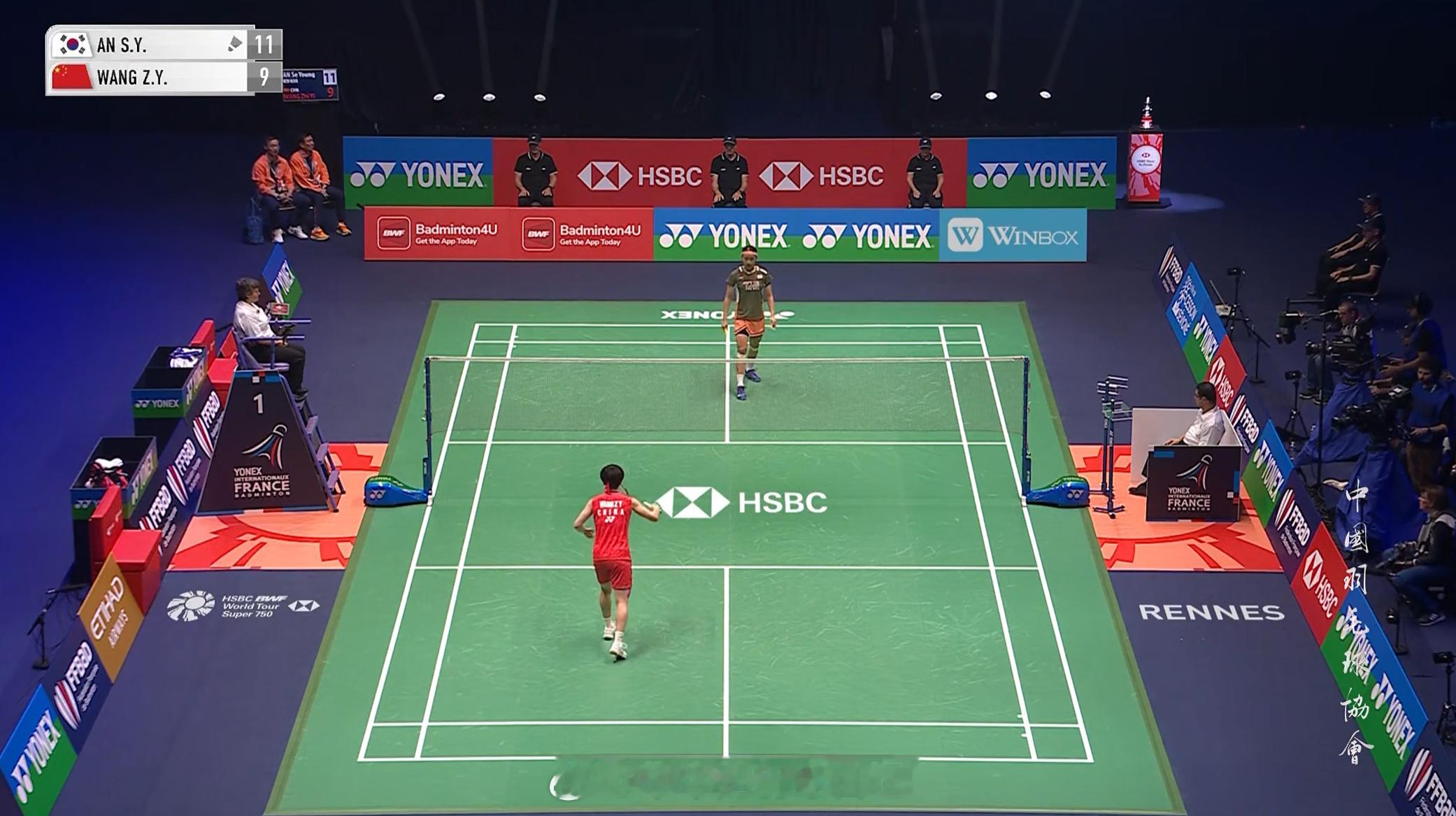 2025年法国羽毛球公开赛 女单 决赛 安洗莹(1) 11-9 王祉怡(2) 热