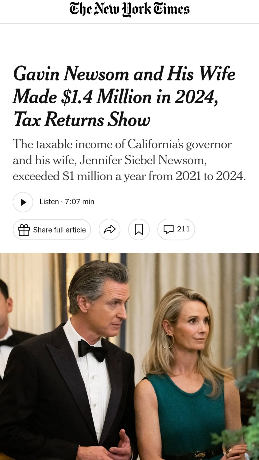 加州州长纽森马上卸任，看来真要竞选2028年总统大位！他刚公布长达700页的报税
