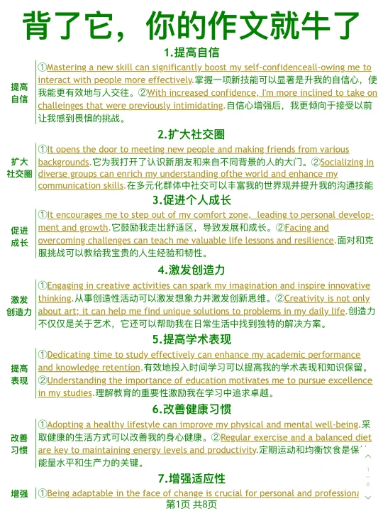 英语写作万能句！考试直接套用！作文就牛了！