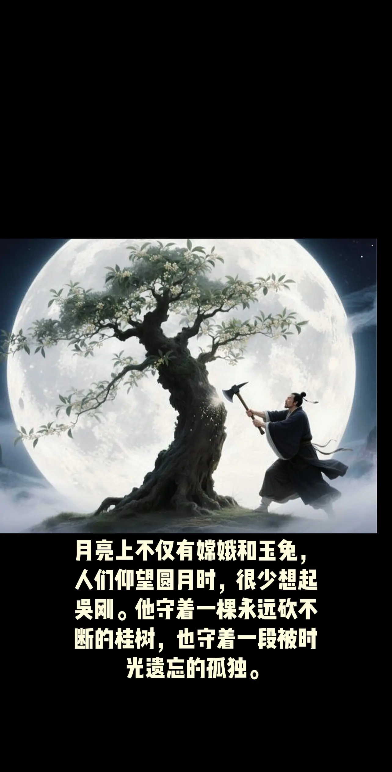 却忘了月亮上，还有一位常年伐桂的吴刚