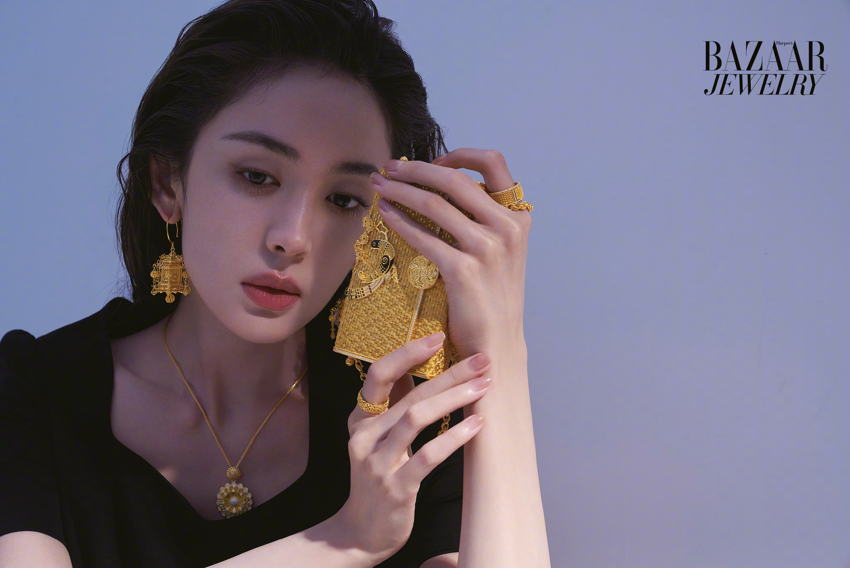时尚芭莎珠宝七月刊娜扎彩虹丝网封面娜扎解锁第361度的美貌 娜扎美美哒封面来了 