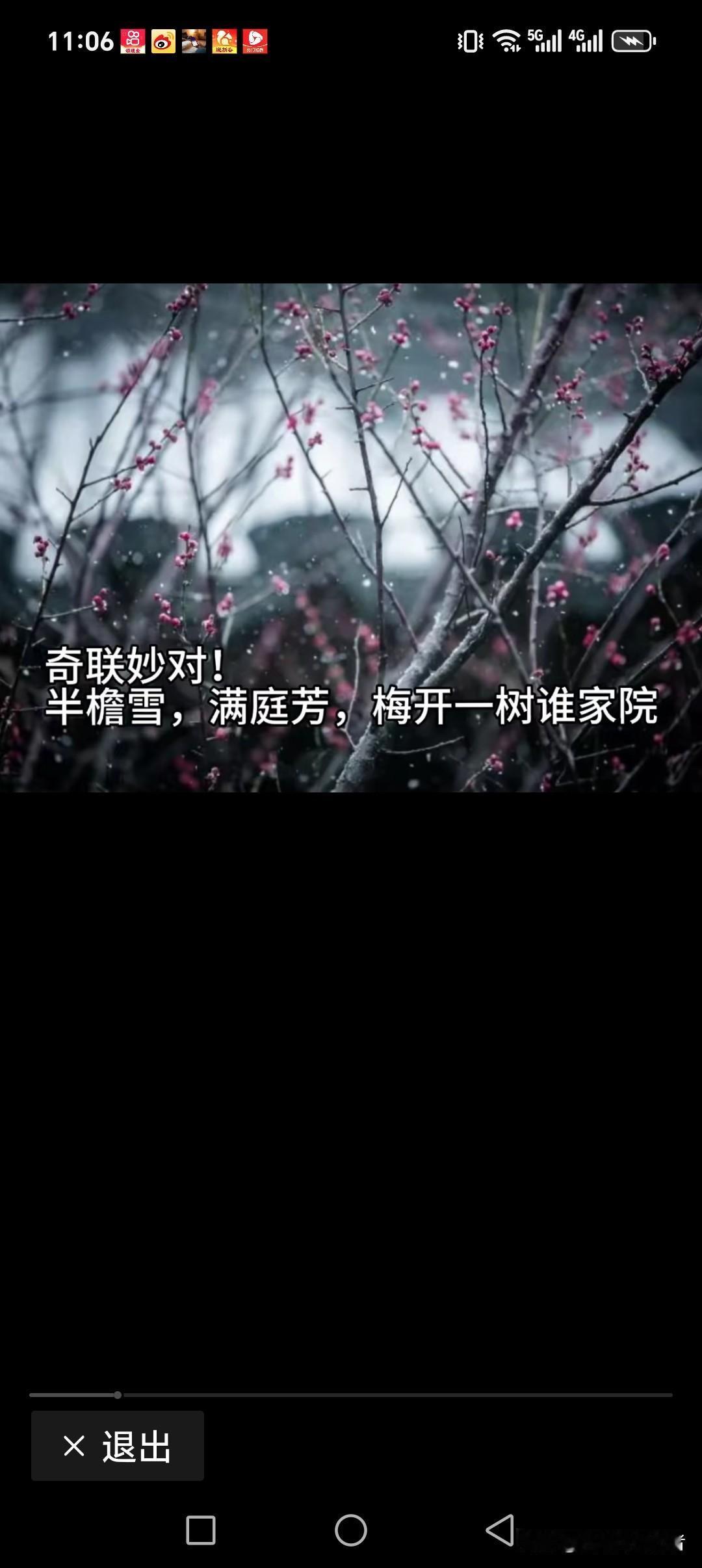 半檐雪，满庭芳，梅开一树谁家院？
一地霜，四处彩，鞭响满屋是哪家？