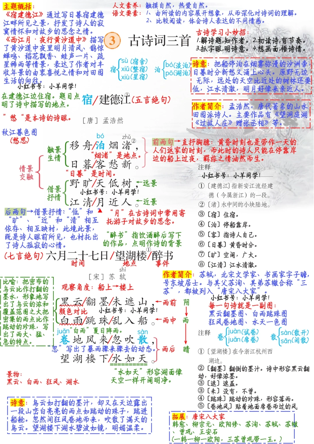 【六年级上册】第3课《古诗词三首》