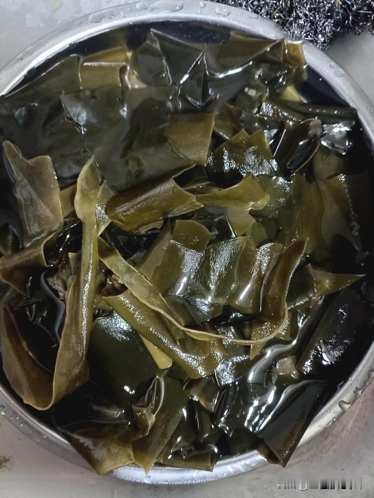 你还在花冤枉钱吗？这些海带只要几毛钱，这一盘是用了几毛钱的干海带泡出来的。
一斤