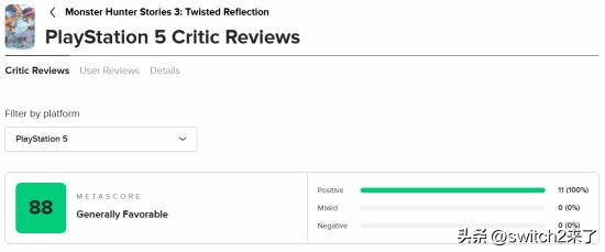 《怪物猎人物语3：命运双龙》媒体评分解禁，目前M站均分88分。GS为本作打出了9