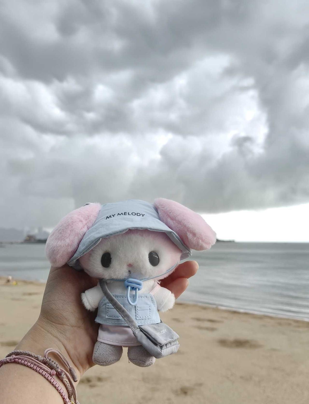 妈妈，怎么珠海的天突然黑成这样了
还好宝宝我已经上岸了......
左滑看黑云压