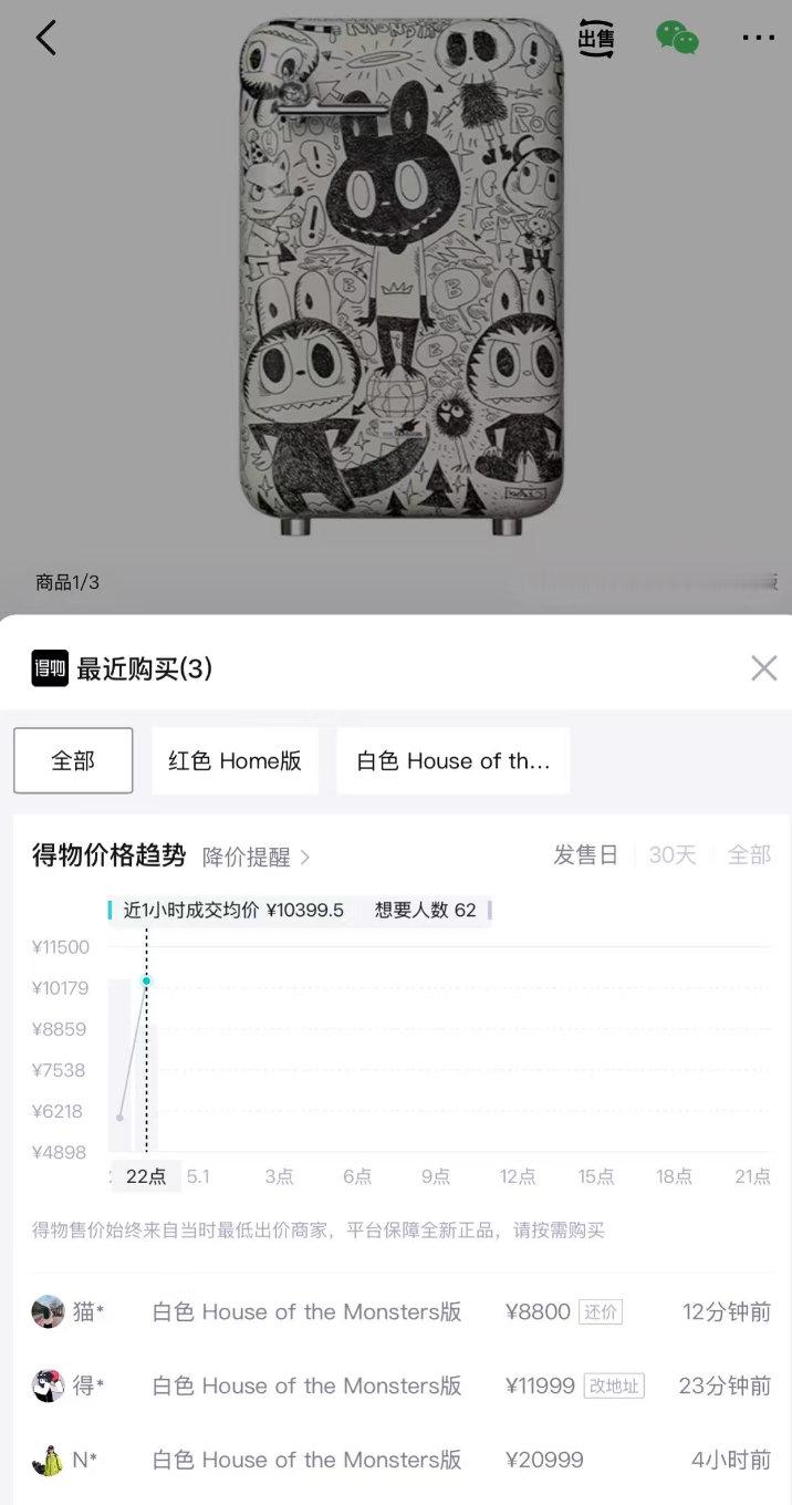 【LABUBU冰箱最高溢价1.5万】4月30日晚10点，定价5999元的泡泡玛特