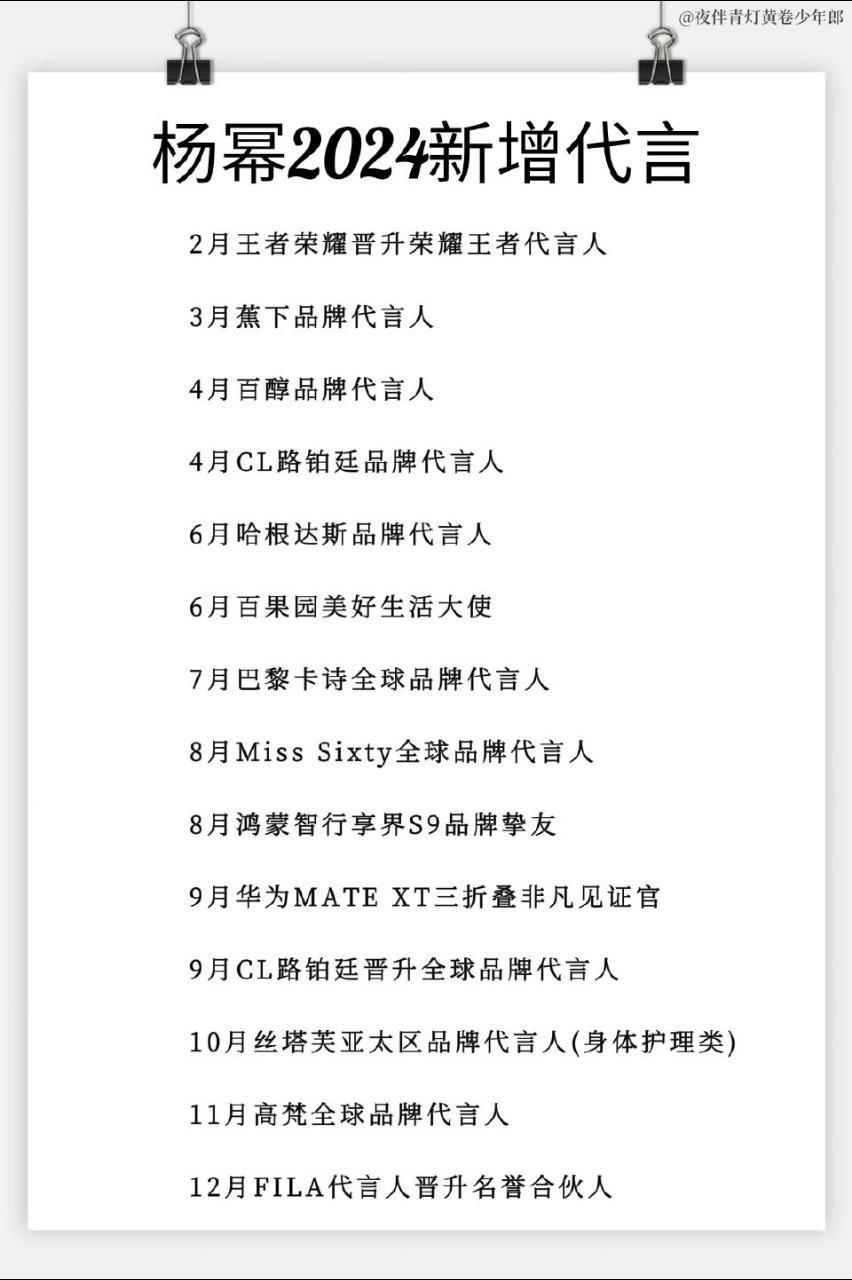 杨幂去年新增11个代言，2个升title[打call][打call][打call